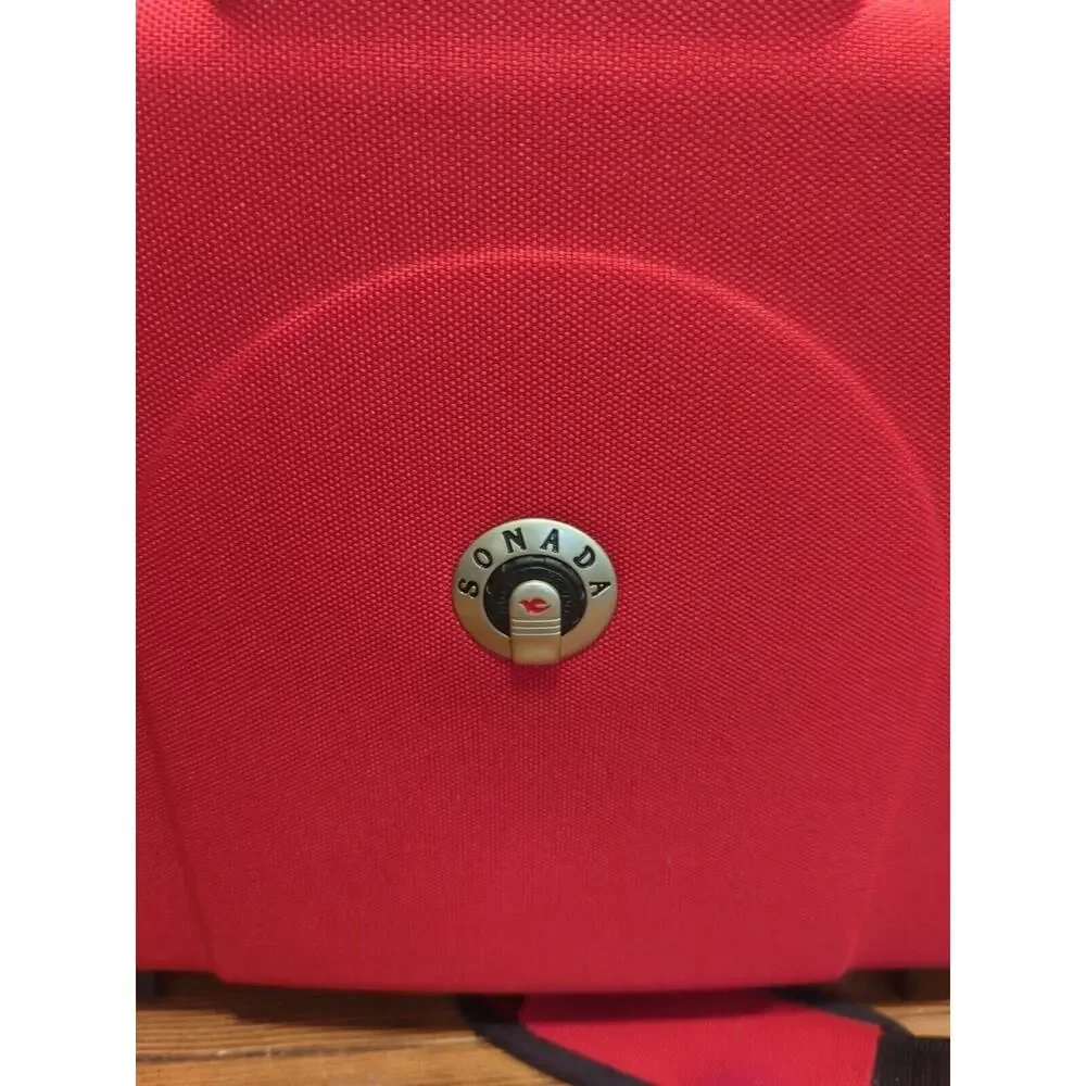 Classic Sonada Hardside Laptop Case Red And Black With Shoulder Strap